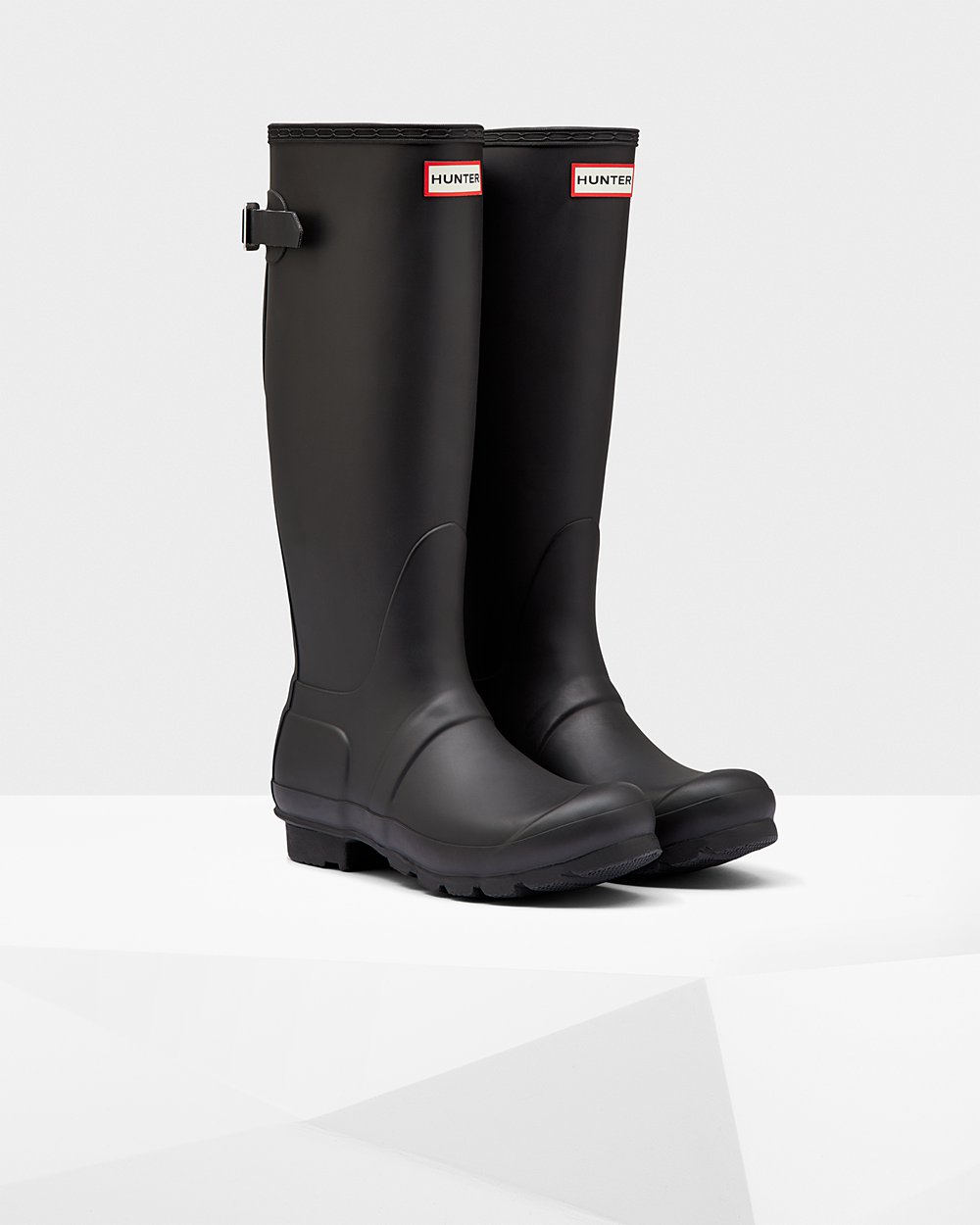 Womens Hunter Original Back Adjustable - Tall Rain Boots Black - 4036-KQUTE